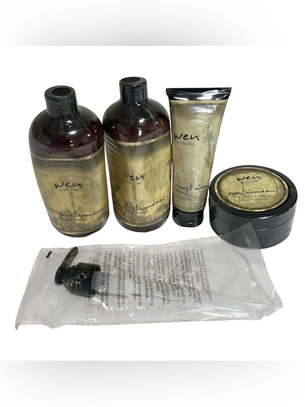 WEN Sweet Almond Mint Hair Care Set - Gold